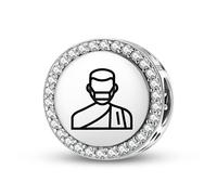 Magic Charms Plata de ley 925 Persa Mobed Zoroastrian priest joyas Fit pulsera encanto étnico símbolos culturales regalos para mujeres