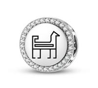 Magic Charms Plata de ley 925 Persa Persa Joyería Fit Pulsera Encanto étnico Cultural Símbolos Regalos para Mujeres