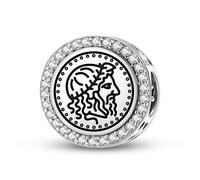 Magic Charms Plata de ley 925 Roman Empire Capitoline Júpiter joyas Fit pulsera encanto étnico símbolos culturales regalos para mujeres