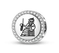 Magic Charms Plata de ley 925 Sumerian Enlil Elil joyas Fit pulsera encanto étnico símbolos culturales regalos para mujeres