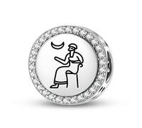 Magic Charms Plata de ley 925 Sumerian Nanna joyas Fit pulsera encanto étnico símbolos culturales regalos para mujeres