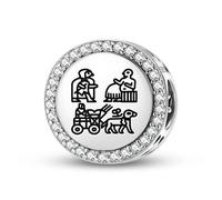 Magic Charms Plata de ley 925 Sumerian Standard of Ur joyas Fit pulsera encanto étnico símbolos culturales regalos para mujeres