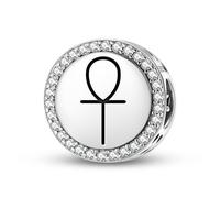 Magic Charms Plata de ley 925 Wicca Ankh joyas Fit pulsera encanto étnico símbolos culturales regalos para mujeres