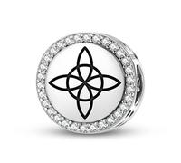 Magic Charms Plata de ley 925 Wicca The Witch's Knot joyas Fit pulsera encanto étnico símbolos culturales regalos para mujeres
