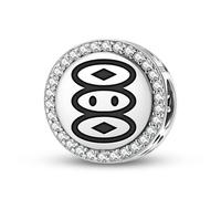 Magic Charms Pulsera de plata de ley 925 Adinkra Nokore Fit pulsera encanto étnico símbolos culturales regalos para mujeres