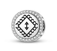 Magic Charms Pulsera de plata de ley 925 con símbolo cultural étnico, regalo para mujeres
