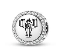 Magic Charms Pulsera de plata de ley 925 con símbolo cultural étnico, regalo para mujeres