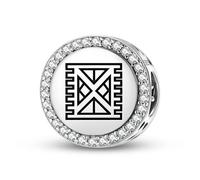 Magic Charms Pulsera de plata de ley 925 con símbolo cultural étnico, regalo para mujeres