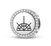 Magic Charms Pulsera de plata de ley 925 Sami Kuu The Moon Fit pulsera encanto étnico símbolos culturales regalos para mujeres