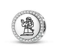 Magic Charms Pulsera de plata de ley 925 Sumerian An Anu Anum Fit pulsera encanto étnico símbolos culturales regalos para mujeres