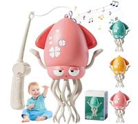 Magic Dancing Octopus Toy,Electric Auto-Avoid Crawling Octopus With Led & Music,Smart-Tentacle Self-Navigating Robotic Pet Toys,For Indoor Play & Sensory Development (Pink, +fishing Rod-1, 1102)