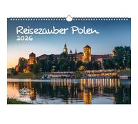 Magic de viaje Polonia DIN A3 calendario para 2026 Vacaciones en Varsovia Costa del Mar Báltico - contenido: 1 x calendario 1 x colgante de Navidad 1 x wenshanger (3 piezas en total)