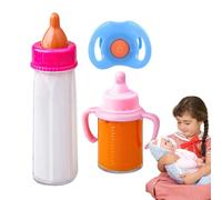 Magic Doll Bottles - 3pcs Magic Feeding Bottle for Doll Accessories, Magic Bottles for Dolls, Flexible Doll Feeding Toy Set Multifunctional Pretend Play Feeding Toy Set with Pacifier for Boys Girls