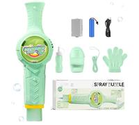 Magic Elastic Smoke Fog Bubble Machine,Colorful Smoke Bubble Machine, Kids Magic Bubbles Gun Toy with Fog Effect & Colorful Light,For Kids Christmas and New Year Gifts (Green)