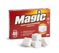 Magic | Encendedor Barbacoa | Pastillas Encendido | 40 ud | Encendido instantáneo | Chimenea, Estufa, Barbacoa | Magic: Marca Española Expertos en Encendido