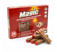 Magic - Encendedor Barbacoa - Pastillas Encendido Auto Encendibles - 24 ud - Sin mechero - Chimenea, Estufa, Barbacoa - Magic: Marca Española Expertos en Encendido