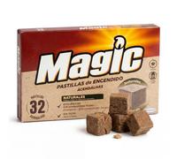 Magic - Encendedor Barbacoa - Pastillas Encendido Naturales - 32 ud - Sin Olor - Chimenea, Estufa, Barbacoa - Magic: Marca Española Expertos en Encendido