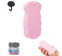 Magic - Esponja de baño exfoliante 3D, esponja de baño exfoliante súper suave, removedor de piel muerta para cuerpo, limpiador de piel para adultos, cara y cuerpo (rosa)