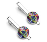 Magic Evil Eyes - Juego de 2 clips de corbata divertidos para hombre, diseño de hongos y ojos malvados, estilo pirámide egipcia, para negocios, bodas, 5.5x2.2cm, Cobre galvanizado