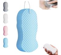 Magic Exfoliating Bath Sponge, 2025 New 3D Super Soft Body Scrubber, Reusable Dead Skin Remover for Women and Men Skin-Friendly Shower Sponge for All Skin Types (Blue)