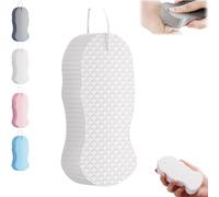 Magic Exfoliating Bath Sponge, 2025 New 3D Super Soft Body Scrubber, Reusable Dead Skin Remover for Women and Men Skin-Friendly Shower Sponge for All Skin Types (White)
