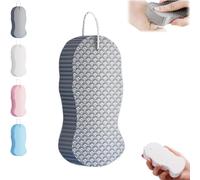 Magic Exfoliating Bath Sponge, 2025 New 3D Super Soft Body Scrubber, Reusable Dead Skin Remover for Women and Men Skin-Friendly Shower Sponge for All Skin Types (Gray)