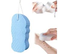 Magic Exfoliating Bath Sponge 3-Pack Set - Super Soft & Reusable Body Scrub Sponge , Removes Dead Skin and Impurities from Bod, Ideal for Men, Women, and Teens All Skin Types (Blue)