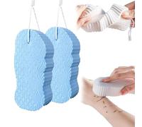 Magic Exfoliating Bath Sponge 3-Pack Set - Super Soft & Reusable Body Scrub Sponge , Removes Dead Skin and Impurities from Bod, Ideal for Men, Women, and Teens All Skin Types (2Pcs Blue)