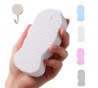 Magic Exfoliating Bath Sponge,3D Radiant Skin Super Soft Exfoliating Bath Sponge,Gentle Exfoliating Bath Sponges,Highly Absorbent and Soft Elastic for Face & Body Skin,Reusable (white)