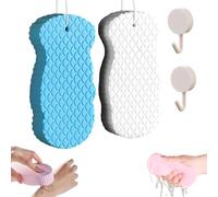 Magic Exfoliating Bath Sponge,3D Radiant Skin Super Soft Exfoliating Bath Sponge,Gentle Exfoliating Bath Sponges,Highly Absorbent and Soft Elastic for Face & Body Skin,Reusable (2PCS-B)