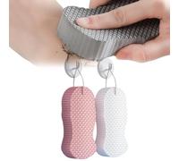 Magic Exfoliating Bath Sponge 3D Super Soft Bath Sponges for Shower Exfoliating, Remover Dead Skin, Reusable (Pink white)