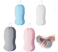 Magic Exfoliating Bath Sponge,3D Super Soft Exfoliating Bath Sponge, Adults Women and Men for Skin Friendly and Reusable (Blue+Pink+White+Gray)