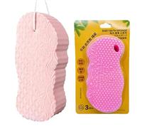 Magic Exfoliating Bath Sponge - 3D Super Soft Exfoliating Bath Sponge for Skin Scrubbing & Dead Skin Removal, Exfoliating Sponge for Gentle Cleansing, Suitable for All Skin Types (Pink,2 pcs)