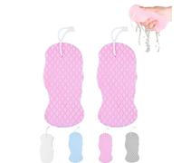 Magic Exfoliating Bath Sponge, Radiant Skin Sponge, 3D Super Soft Exfoliating Bath Sponge, Body Exfoliating Massager Brush, Dead Skin Remover for Body & Face (Pink2PCS)