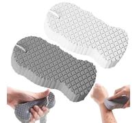 Magic Exfoliating Bath Sponge,Super Soft Exfoliating Bath Sponge,Gentle Body Scrubber Remover Dead Skin,Skin Friendly And Reusable For Adults Children And Pregnant Women (Gray + White)