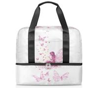 Magic Fairy Butterfly - Bolsa deportiva para mujeres, hombres, niños y niñas, 21 L, para fin de semana, para viajes, gimnasio, yoga, color, Big, Organizador de bolsas