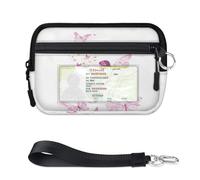 Magic Fairy Butterfly - Mini funda para tarjetas con cremallera para mujeres y hombres, con ventana de identificación, portátil, ligera, pequeña, con cremallera, organizador de tarjetas de monedas