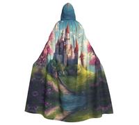 Magic Fairy Tale Castle01 - Capa de fiesta de Halloween para adultos, elegante diseño de calabaza, con capucha, disfraz de mago, color negro