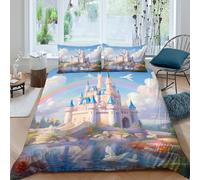 Magic fairy tale style Funda Edredon 3 Piezas Diseño 3D con Cremallera Magic fairy tale estilo Funda de Edredón incluye Funda de Almohada Transpirable Suave for Adolescentes Double（200x200cm）