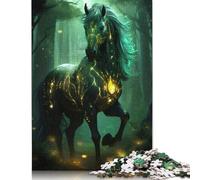 Magic Forest Horse Puzzle Imposible,desafío for Adults Entretenimiento Creativo 1000 Piezas Obra De Arte De Juego De para Adultos Y Niños Mayores De 12 Años 1000pcs (38x26cm)
