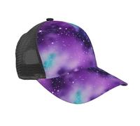 Magic Galaxy Sky - Gorra de béisbol con estampado morado, gorra de camionero de malla, gorra de béisbol ajustable para hombres o mujeres, verano