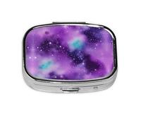 Magic Galaxy Sky - Pastillero cuadrado portátil con 2 compartimentos, para bolso, bolsa de viaje