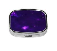 Magic Galaxy Sky - Pastillero cuadrado portátil con 2 compartimentos, para bolso, bolsa de viaje