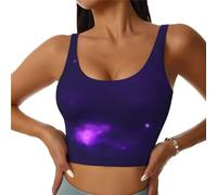 Magic Galaxy Sky Print - Chaleco deportivo para mujer, ligero y transpirable, para entrenamiento, fitness, moda, Negro, S Corto