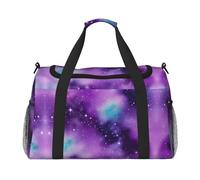 Magic Galaxy Sky Purple - Bolsa de viaje grande reutilizable, bolsa de compras para vacaciones, bolsa deportiva con correa cruzada ajustable, color negro, talla única