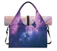 Magic Galaxy Unicorn - Bolsa deportiva de lona para mujeres y hombres, bolsa de fin de semana con compartimento para zapatos, bolsa de hombro para yoga, gimnasio, viajes, color, L, Organizador de