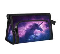 Magic Galaxy Unicorn - Neceser de viaje para mujeres, hombres, niñas, niños, unicornio, multifuncional, neceser de maquillaje, organizador de cosméticos, bolsa de ducha, color, M, Organizador de