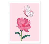 Magic Garden Butterfly Flower Art Print Framed Poster Wall Decor 12X16 Inch