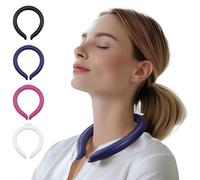 Magic Gel Anillos Refrigerantes para el Cuello - Pack de hielo refrigerante portátil para el cuello - Paquete de gel frío para uso al aire libre - Paquete de 2 - Marino y rosa