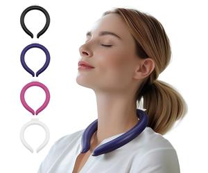 Magic Gel Anillos Refrigerantes para el Cuello - Pack de hielo refrigerante portátil para el cuello - Paquete de gel frío para uso al aire libre - Paquete de 2 - Marino y rosa